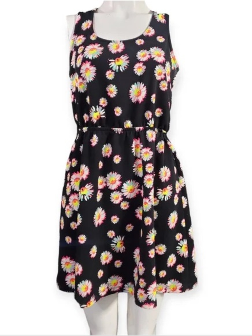 No Boundaries black floral sleeveless mini dress